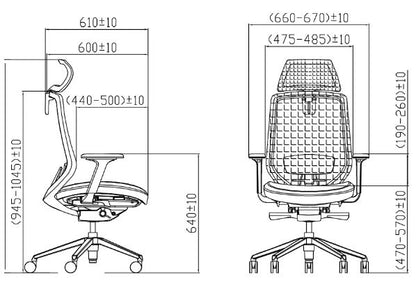 STEEL (V2-WH) - ergonomická kancelářská židle