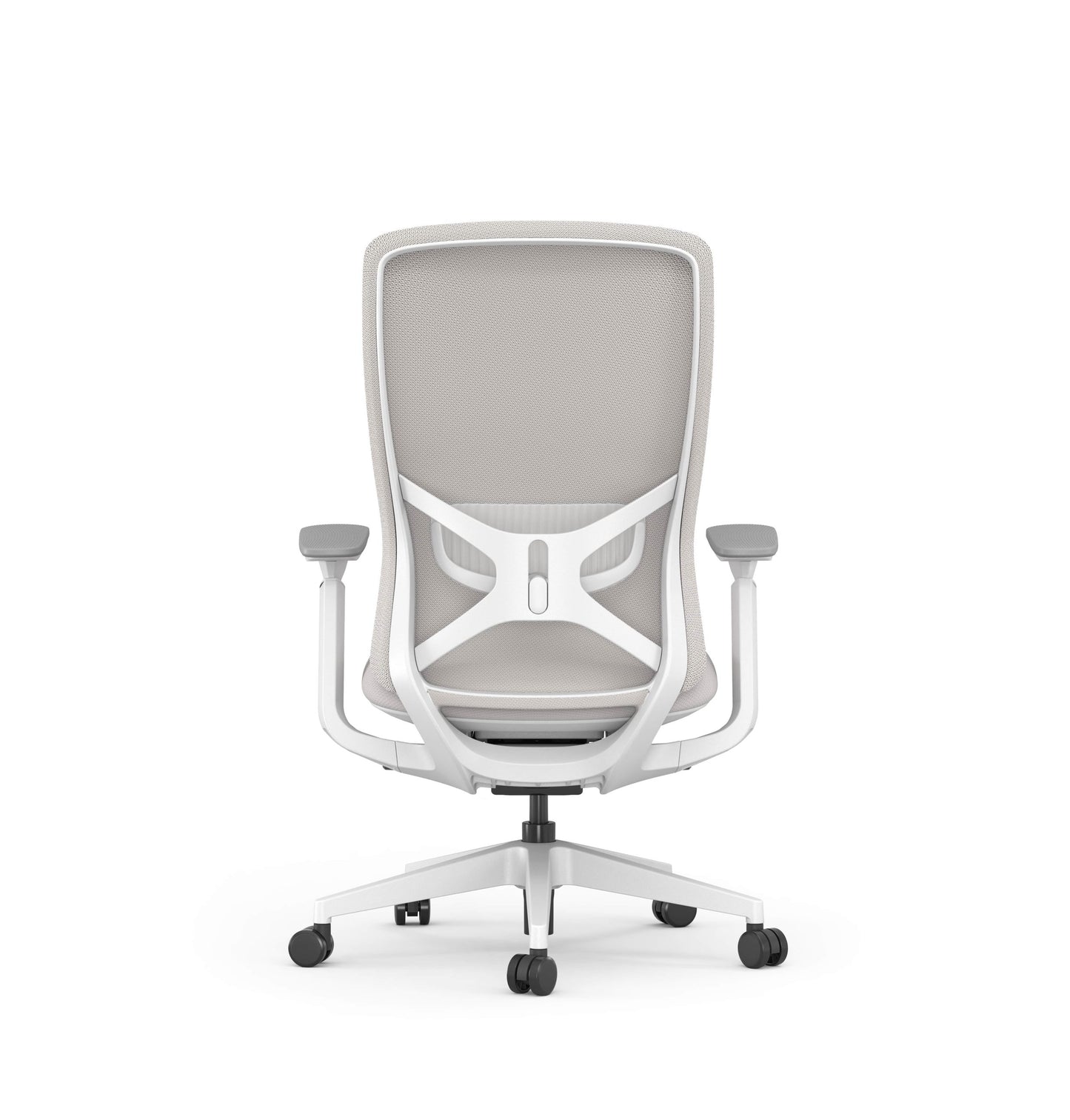 Detail síťované opěrky židle OCA V2 WH – ergonomická konstrukce
