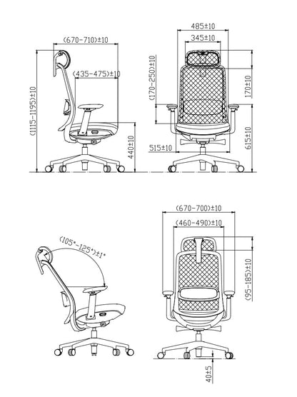 BRASS (V1 3D) - ergonomická kancelářská židle