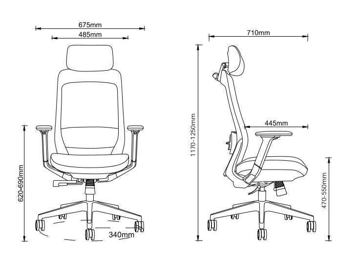 OSMIU (V1) - ergonomická kancelářská židle