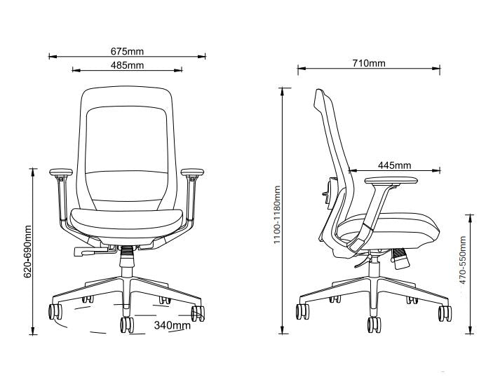 OSMIU (V1) - ergonomická kancelářská židle