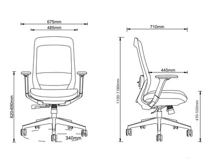 OSMIU (V1) - ergonomická kancelářská židle