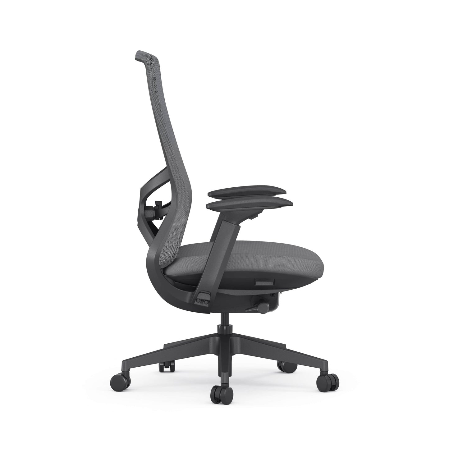 Kancelářská židle OCA – boční profil s tvarovanou opěrkou